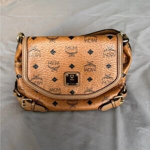 MCM Cognac Leather Crossbody Bag